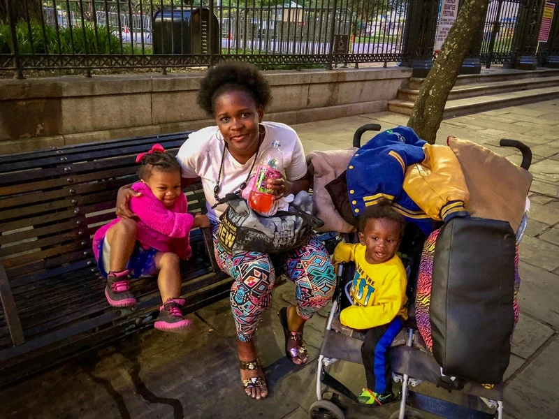 A mother with young children experiencing homelessness in Washington DC